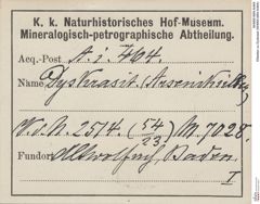 Etiketten zu Dyskrasit (NHMW-MIN-Ai464)